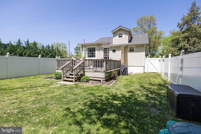 417 Princeton Ave, Cherry Hill, NJ 08002 - back of property featuring a deck and a shingled roof