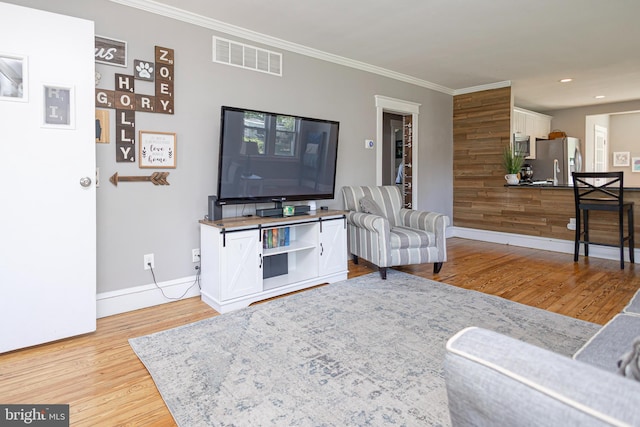 417 Princeton Ave, Cherry Hill, NJ 08002 - living area with light wood-style flooring, ornamental molding, baseboards, and recessed lighting