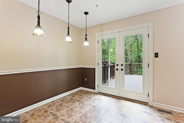 19208 Cross Ridge Dr, Germantown, MD 20874 - doorway to outside with french doors, baseboards, and tile patterned flooring