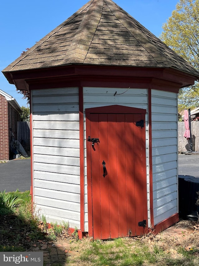 view of shed
