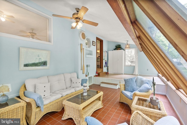 11080 Burwell Rd, Nokesville, VA 20181 - tiled living room featuring a ceiling fan and baseboards