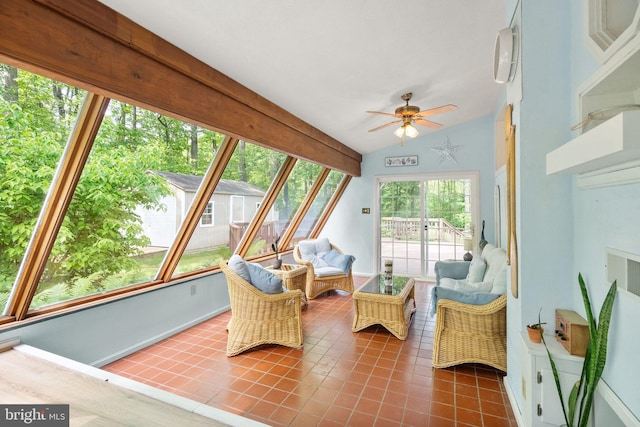 11080 Burwell Rd, Nokesville, VA 20181 - sunroom with lofted ceiling, tile patterned floors, and baseboards