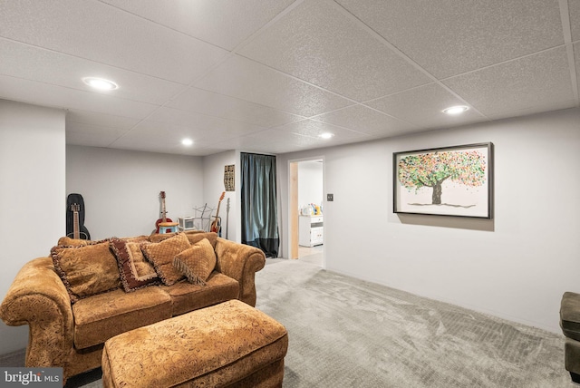 11080 Burwell Rd, Nokesville, VA 20181 - carpeted living room featuring recessed lighting and a drop ceiling