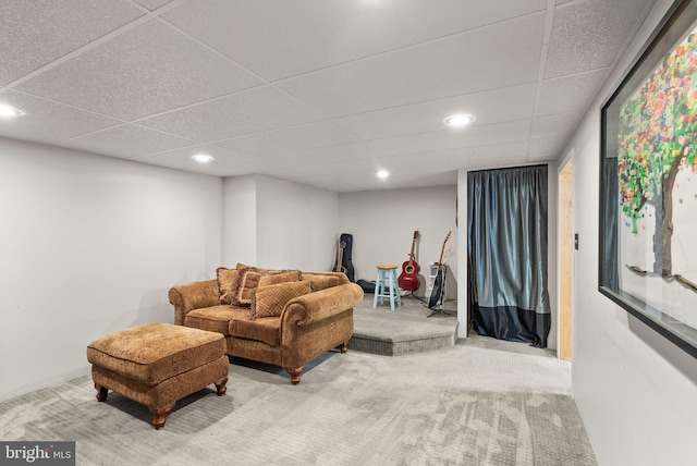 11080 Burwell Rd, Nokesville, VA 20181 - carpeted living area with recessed lighting and a drop ceiling