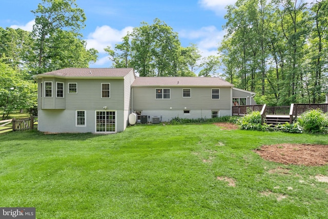 11080 Burwell Rd, Nokesville, VA 20181 - back of property with a deck and central air condition unit