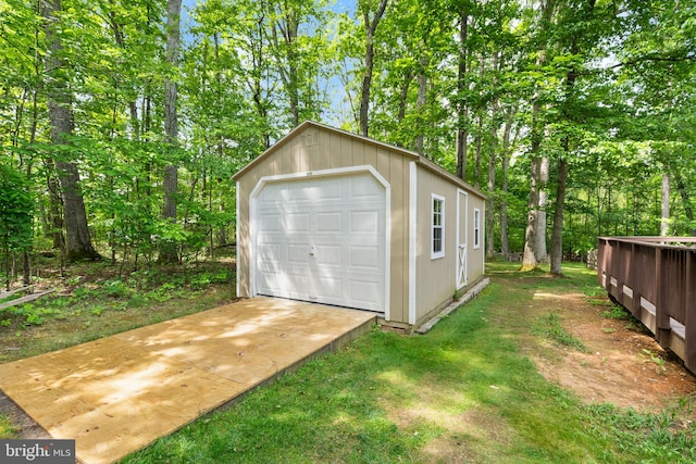 11080 Burwell Rd, Nokesville, VA 20181 - detached garage featuring concrete driveway and view of wooded area