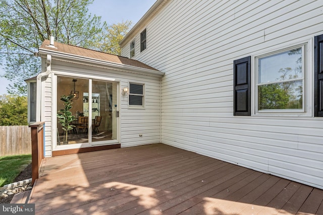 wooden deck with fence