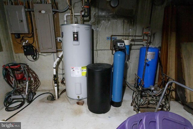 utilities with electric panel and electric water heater