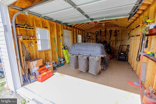 view of garage