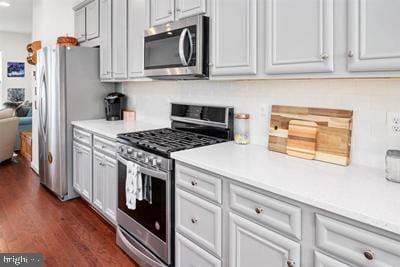 2038 Twisted Oak Pl, Hanover, MD 21076 - kitchen featuring light countertops, stainless steel appliances, dark wood-style flooring, and recessed lighting
