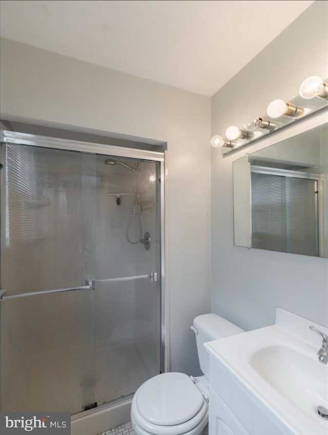 730 Cheryl Dr, Warminster, PA 18974 - full bathroom with vanity, a shower stall, and toilet