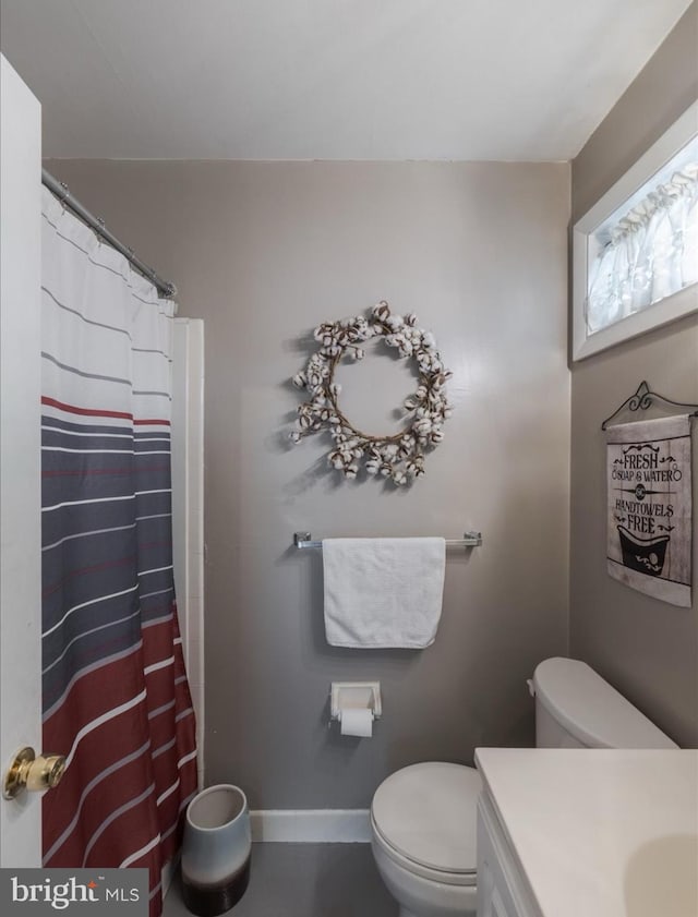 730 Cheryl Dr, Warminster, PA 18974 - full bath with toilet, vanity, and a shower with shower curtain