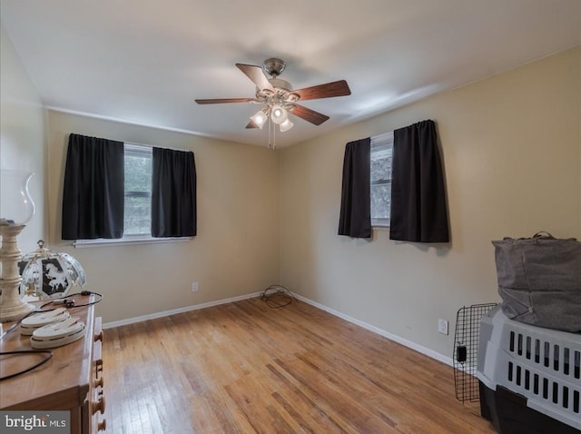 730 Cheryl Dr, Warminster, PA 18974 - unfurnished bedroom with wood finished floors, baseboards, and a ceiling fan