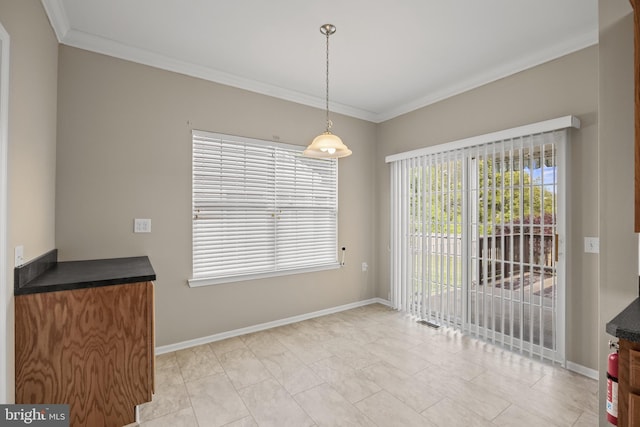 33 Marsha Dr, Delran, NJ 08075 - unfurnished dining area featuring crown molding and baseboards