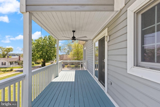 21 Heisler Ave, Charlestown, MD 21914 - wooden deck with ceiling fan and a porch