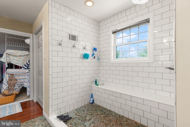 21 Heisler Ave, Charlestown, MD 21914 - bathroom with tiled shower and wood finished floors