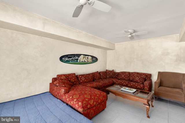 21 Heisler Ave, Charlestown, MD 21914 - living room featuring a ceiling fan and tile patterned flooring