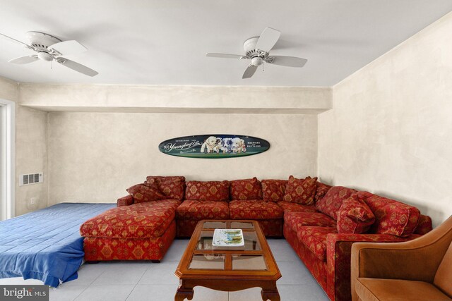 21 Heisler Ave, Charlestown, MD 21914 - living room featuring ceiling fan and tile patterned floors