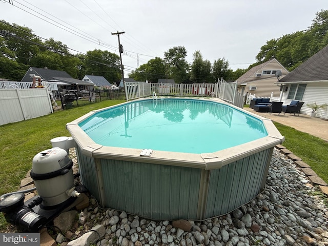 18 River Ln, Levittown, PA 19055 - view of swimming pool featuring an outdoor living space