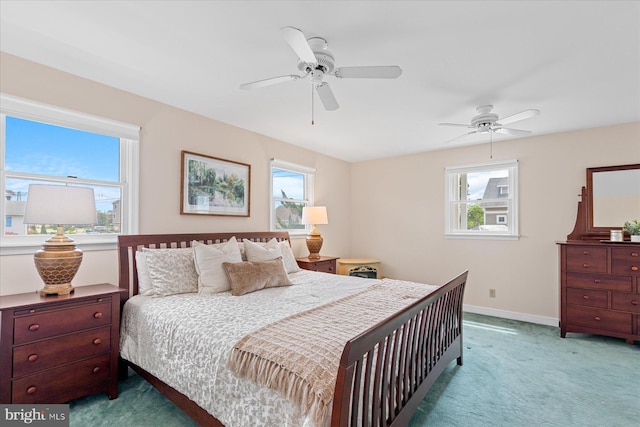 113 Henlopen Dr, South Bethany, DE 19930 - carpeted bedroom with baseboards and a ceiling fan