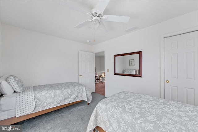 113 Henlopen Dr, South Bethany, DE 19930 - carpeted bedroom with a ceiling fan