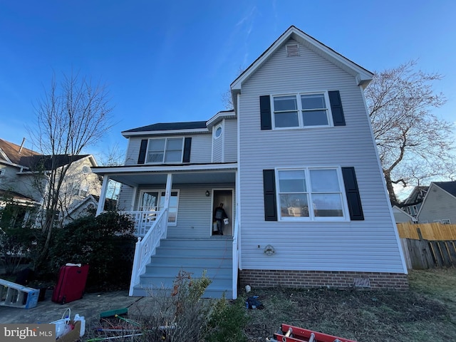 409 Connecticut Ave, Norfolk, VA 23508 - traditional-style house featuring covered porch and fence