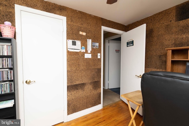 office area featuring wood finished floors