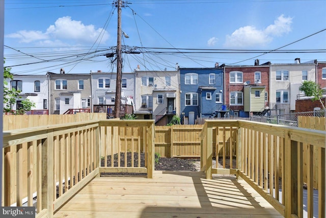 2424 W Lanvale St, Baltimore, MD 21216 - wooden terrace with a residential view and a fenced backyard