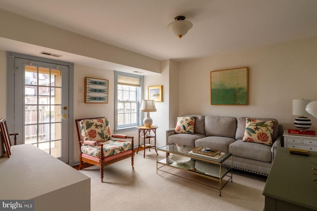 living area featuring plenty of natural light