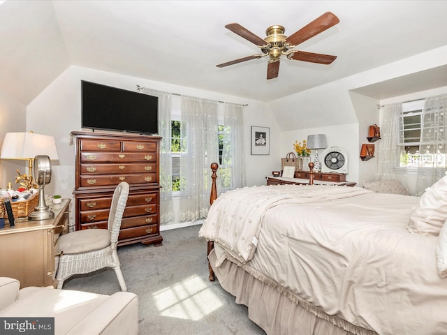 1606 N Market St, Frederick, MD 21701 - bedroom with carpet floors, access to outside, a ceiling fan, and vaulted ceiling
