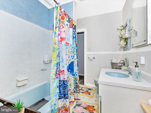 1606 N Market St, Frederick, MD 21701 - bathroom featuring vanity and shower / bathtub combination with curtain