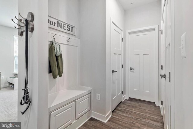 14540 Grace Kellen Ave, Brandywine, MD 20613 - mudroom featuring baseboards and dark wood-style floors