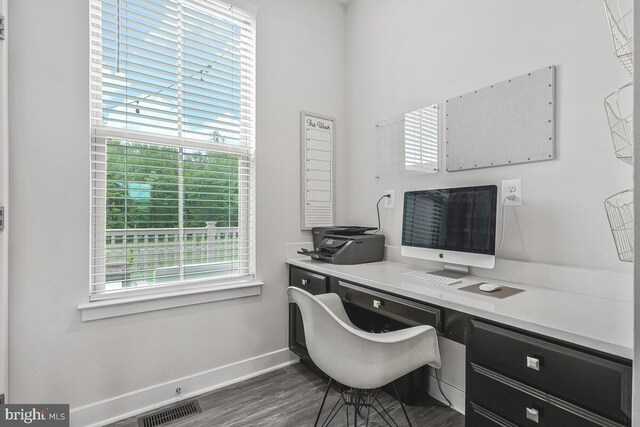 14540 Grace Kellen Ave, Brandywine, MD 20613 - office space featuring baseboards, built in desk, and dark wood-style floors