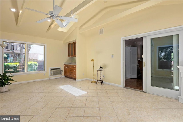 8513 Bound Brook Ln, Alexandria, VA 22309 - unfurnished sunroom with a skylight and a wall mounted air conditioner