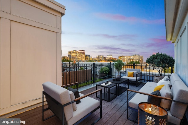 1418 N Rhodes St Unit B401, Arlington, VA 22209 - wooden terrace with outdoor lounge area and a view of city