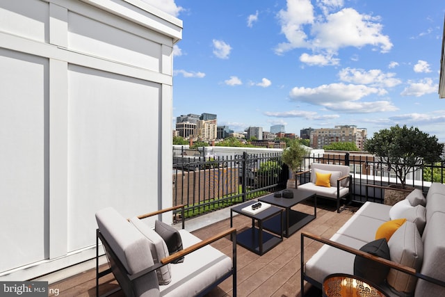 1418 N Rhodes St Unit B401, Arlington, VA 22209 - wooden terrace featuring outdoor lounge area and a view of city