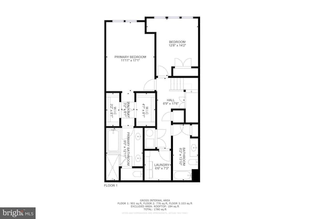 1418 N Rhodes St Unit B401, Arlington, VA 22209 - property floor plan