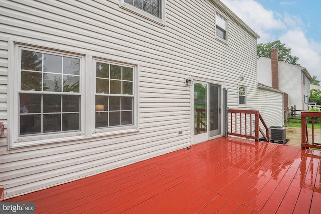 deck with central air condition unit