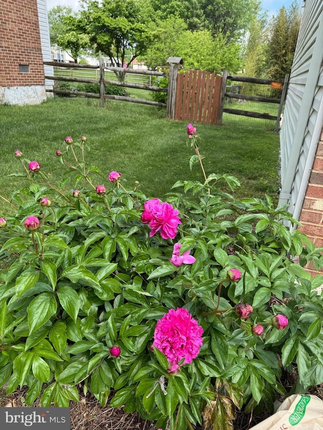 view of yard featuring fence