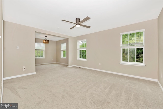 5609 Zoe Ln, Frederick, MD 21704 - carpeted spare room with visible vents, baseboards, and ceiling fan