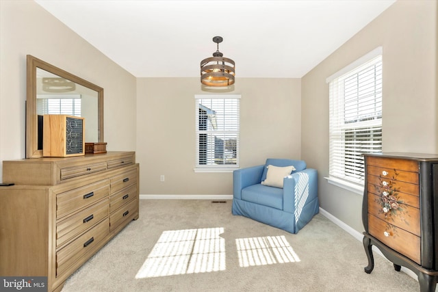 5609 Zoe Ln, Frederick, MD 21704 - sitting room featuring light colored carpet, baseboards, and plenty of natural light