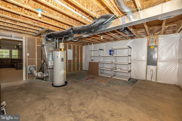 5609 Zoe Ln, Frederick, MD 21704 - basement with water heater and electric panel