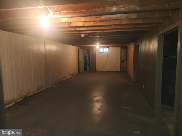 2153 Turnpike Rd, Elizabethtown, PA 17022 - unfinished basement featuring electric panel and wood walls