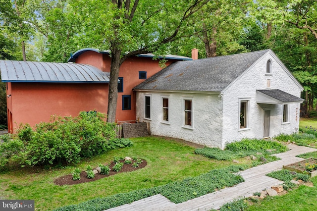 1420 Little Conestoga Rd, Glenmoore, PA 19343 - view of home's exterior featuring stucco siding and a yard