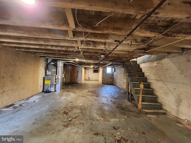 2636 Quantico Ave, Baltimore, MD 21215 - below grade area with stairway and heating unit