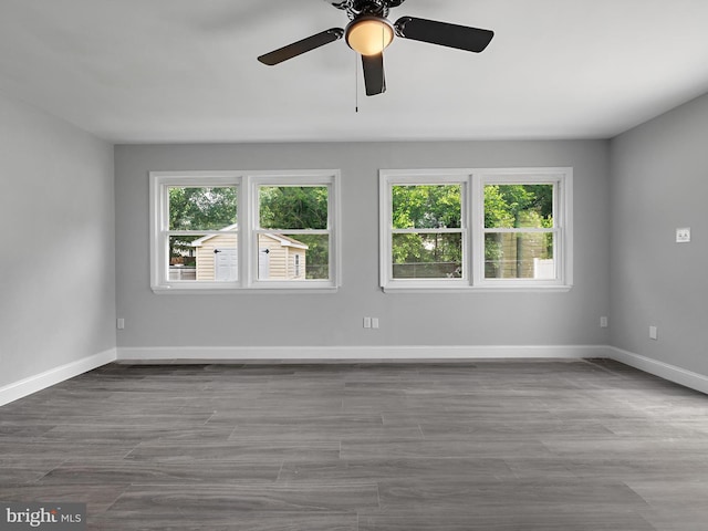 1079 Notley Ct, Pasadena, MD 21122 - unfurnished room with a ceiling fan, baseboards, and wood finished floors