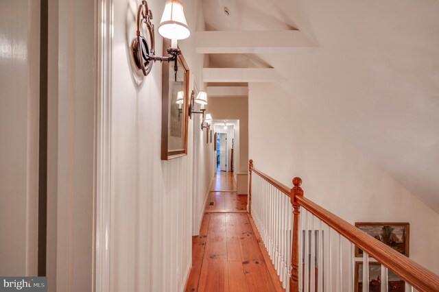 hall with light wood-style floors