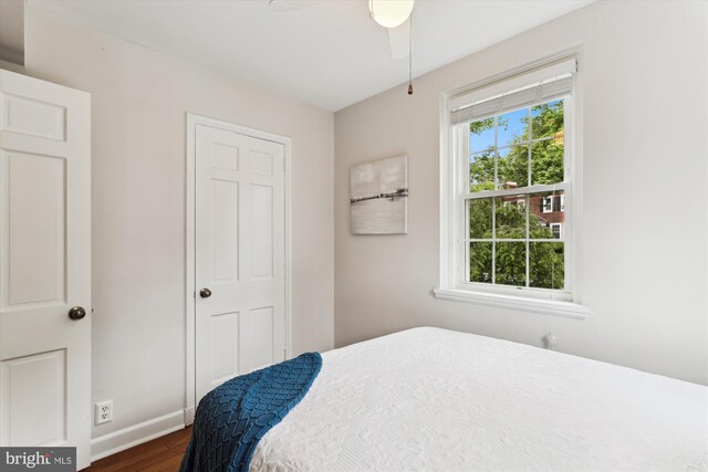 4829 27th Rd S, Arlington, VA 22206 - bedroom featuring wood finished floors, baseboards, and a ceiling fan