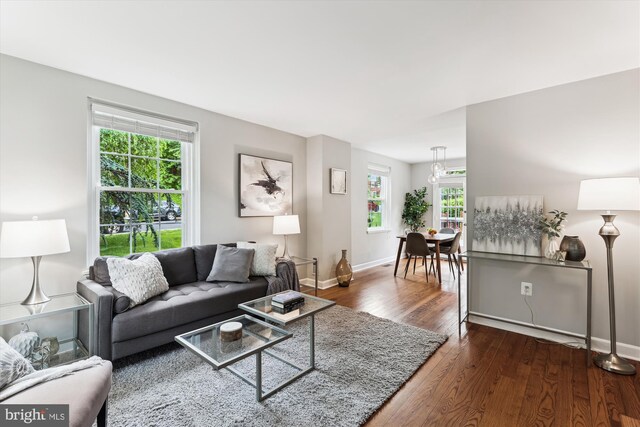 4829 27th Rd S, Arlington, VA 22206 - living room featuring wood finished floors and baseboards