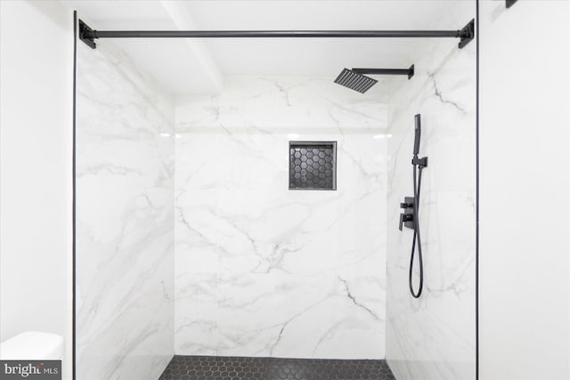 2312 Edmondson Ave, Baltimore, MD 21223 - full bathroom with a marble finish shower and toilet